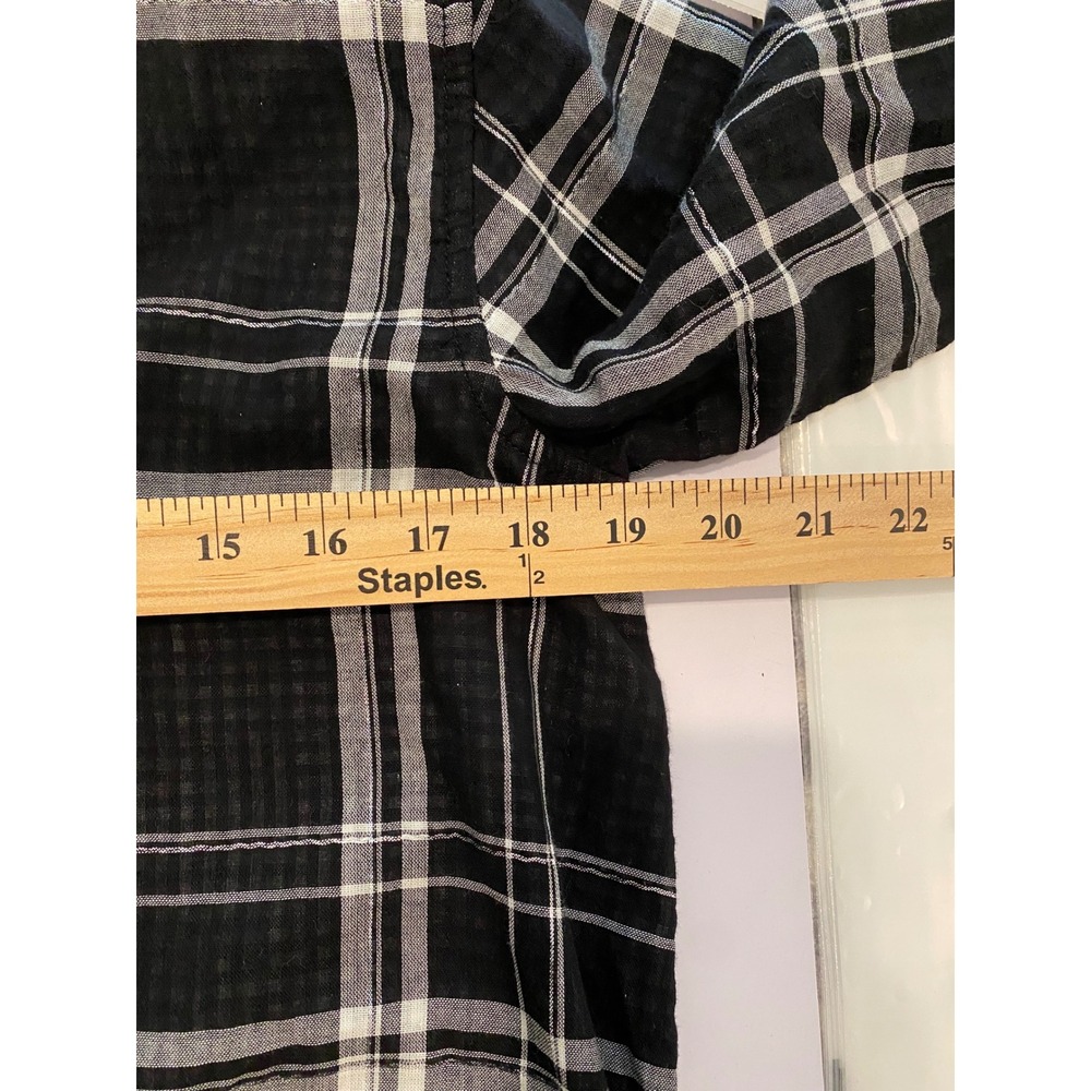 Nautica Womens Black Plaid Metallic Ruffle Drop Hem‎ Shirt Dress Size M NEW - Picture 8 of 8